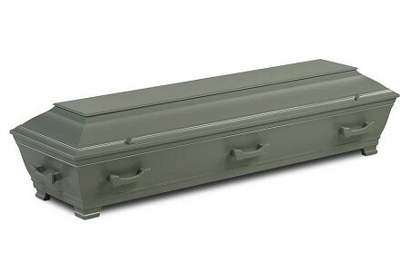 En lukket Lilje Akvarell kiste i grønn farge.